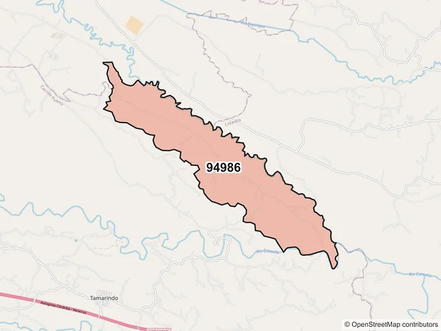 Mapa del código postal 94986, Carrillo Puerto, Veracruz de Ignacio de la Llave
