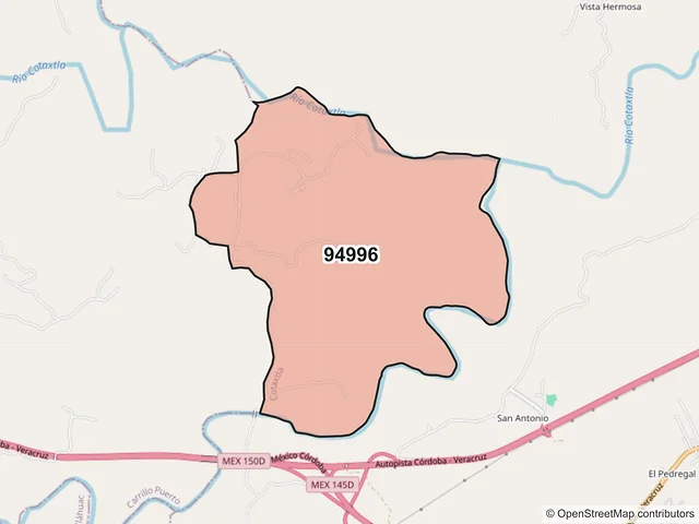 Mapa del código postal 94996, Cotaxtla, Veracruz de Ignacio de la Llave