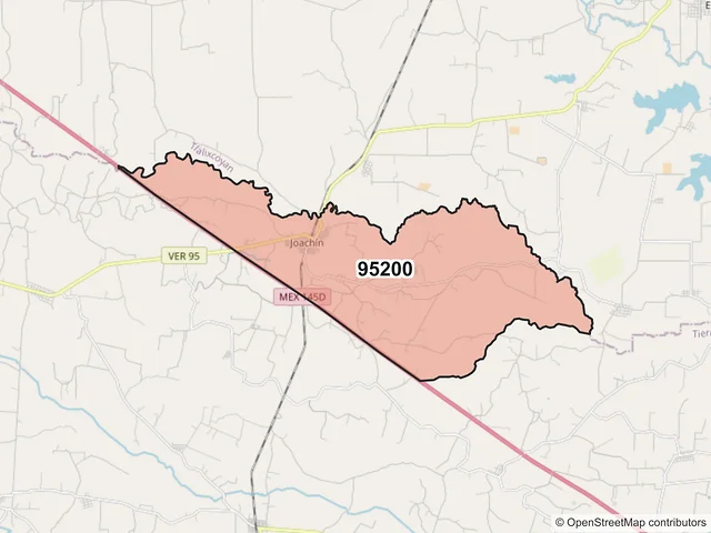 Mapa del código postal 95200, Tierra Blanca, Veracruz de Ignacio de la Llave