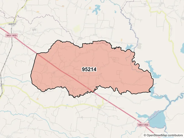 Mapa del código postal 95214, Tierra Blanca, Veracruz de Ignacio de la Llave