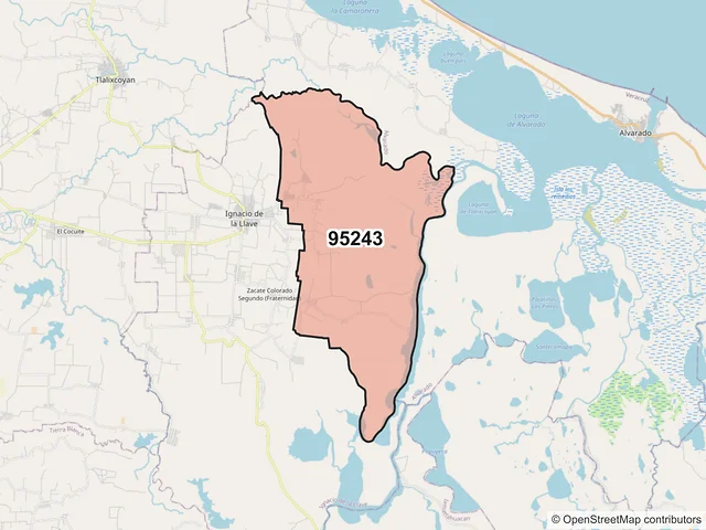 Mapa del código postal 95243, Ignacio de la Llave, Veracruz de Ignacio de la Llave