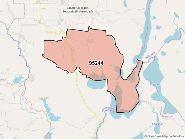Mapa del código postal 95244, Ignacio de la Llave, Veracruz de Ignacio de la Llave