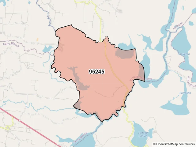 Mapa del código postal 95245, Ignacio de la Llave, Veracruz de Ignacio de la Llave