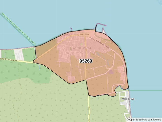 Mapa del código postal 95269, Alvarado, Veracruz de Ignacio de la Llave