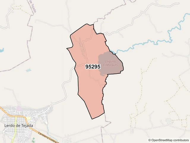 Mapa del código postal 95295, Lerdo de Tejada, Veracruz de Ignacio de la Llave