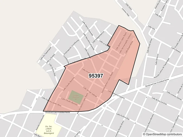 Mapa del código postal 95397, Cosamaloapan de Carpio, Veracruz de Ignacio de la Llave