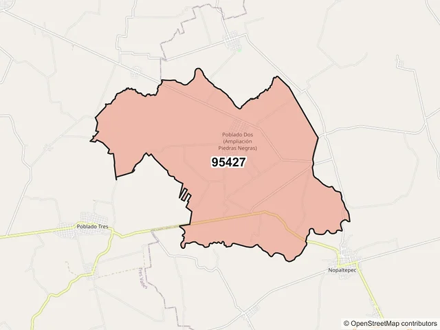 Mapa del código postal 95427, Cosamaloapan de Carpio, Veracruz de Ignacio de la Llave