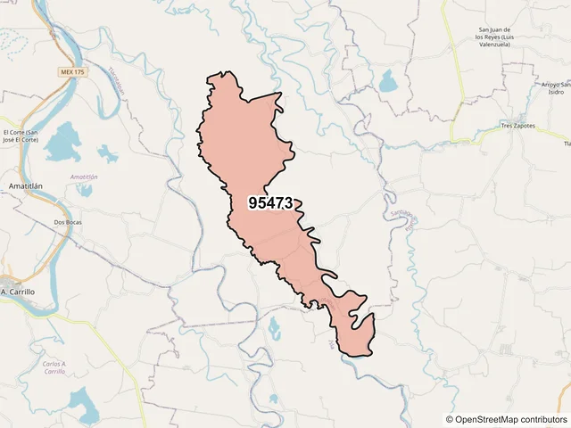 Mapa del código postal 95473, Tlacotalpan, Veracruz de Ignacio de la Llave