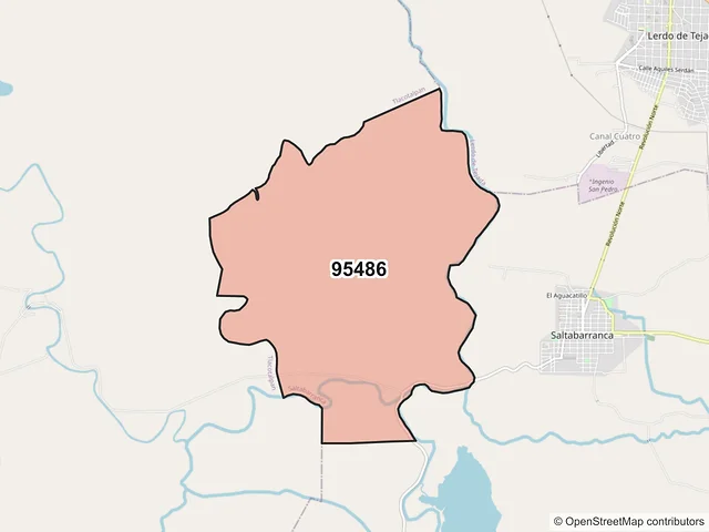 Mapa del código postal 95486, Saltabarranca, Veracruz de Ignacio de la Llave