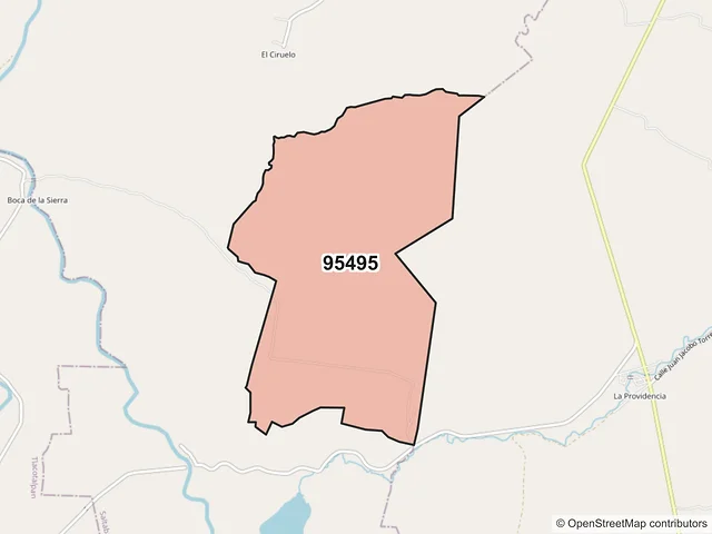 Mapa del código postal 95495, Saltabarranca, Veracruz de Ignacio de la Llave