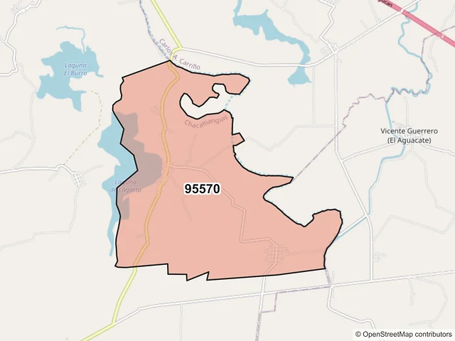 Mapa del código postal 95570, Chacaltianguis, Veracruz de Ignacio de la Llave