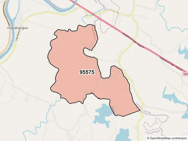 Mapa del código postal 95575, Chacaltianguis, Veracruz de Ignacio de la Llave