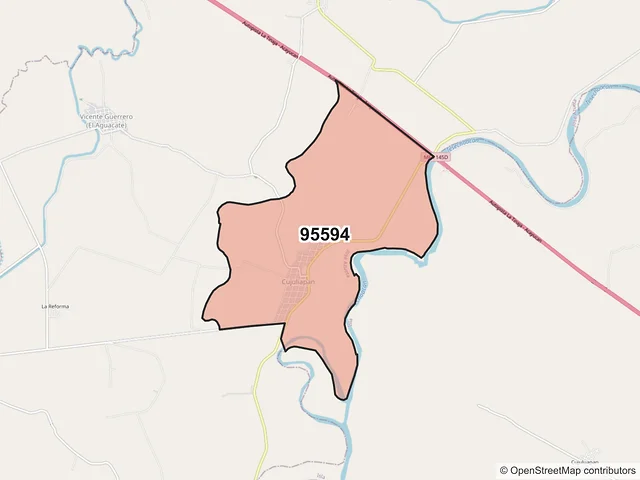 Mapa del código postal 95594, José Azueta, Veracruz de Ignacio de la Llave