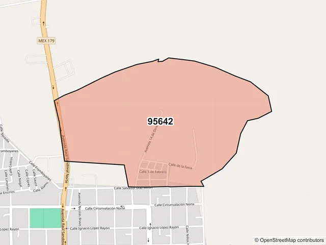 Mapa del código postal 95642, Isla, Veracruz de Ignacio de la Llave
