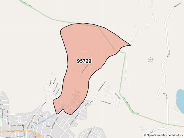 Mapa del código postal 95729, San Andrés Tuxtla, Veracruz de Ignacio de la Llave