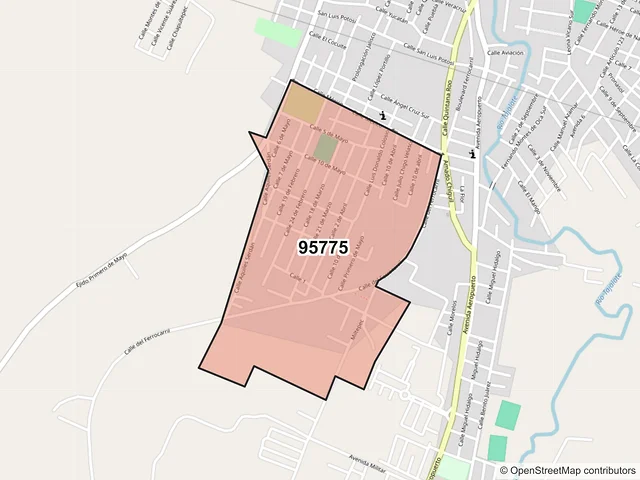Mapa del código postal 95775, San Andrés Tuxtla, Veracruz de Ignacio de la Llave