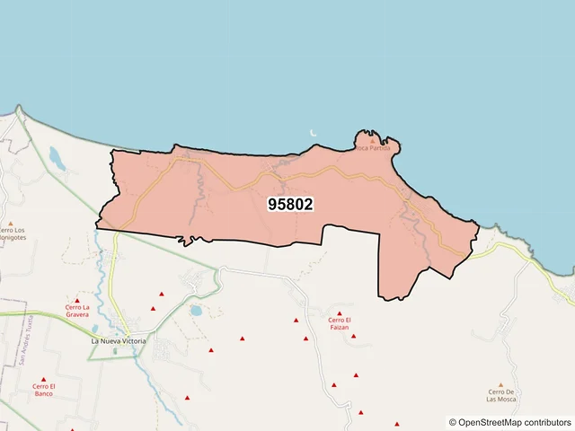 Mapa del código postal 95802, San Andrés Tuxtla, Veracruz de Ignacio de la Llave