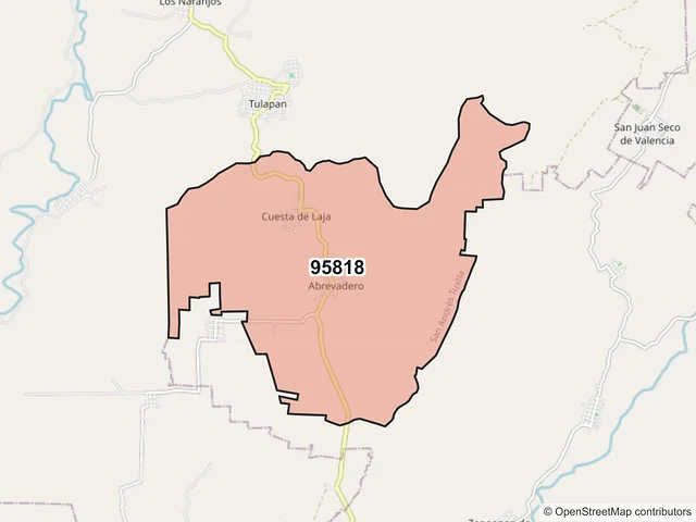 Mapa del código postal 95818, San Andrés Tuxtla, Veracruz de Ignacio de la Llave
