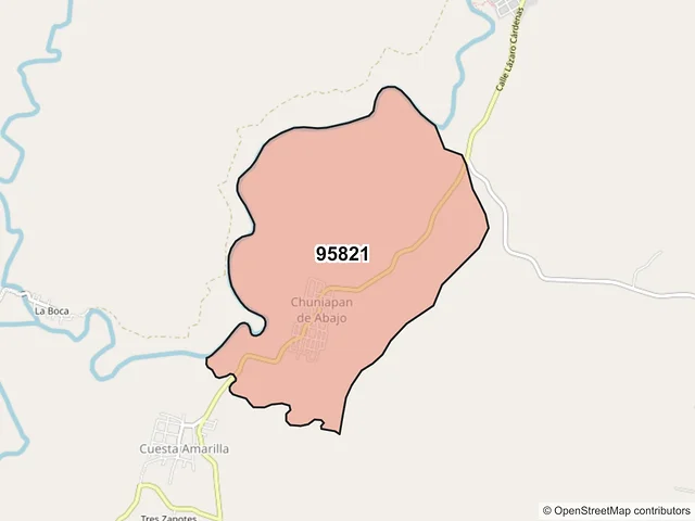 Mapa del código postal 95821, San Andrés Tuxtla, Veracruz de Ignacio de la Llave