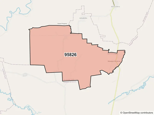 Mapa del código postal 95826, San Andrés Tuxtla, Veracruz de Ignacio de la Llave