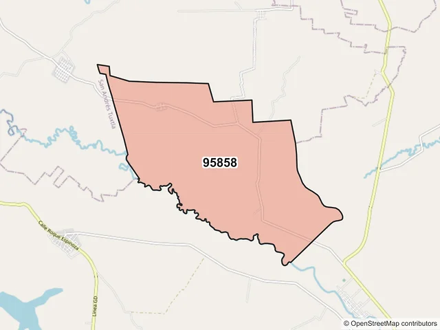 Mapa del código postal 95858, Hueyapan de Ocampo, Veracruz de Ignacio de la Llave