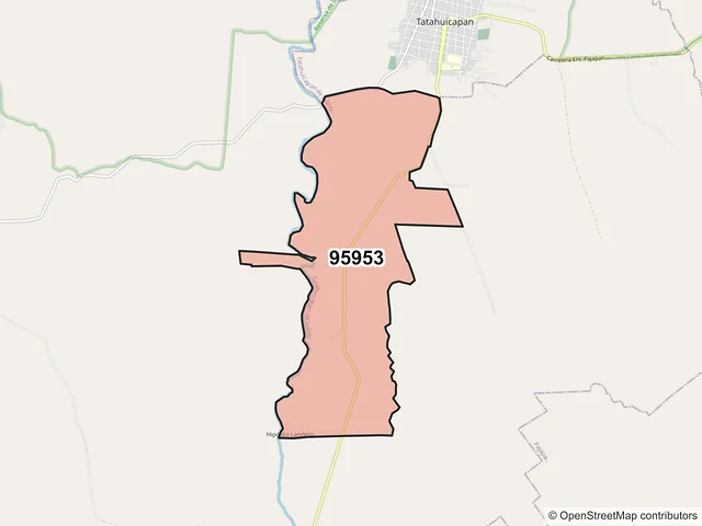 Mapa del código postal 95953, Tatahuicapan de Juárez, Veracruz de Ignacio de la Llave
