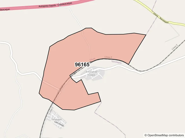 Mapa del código postal 96165, Oluta, Veracruz de Ignacio de la Llave