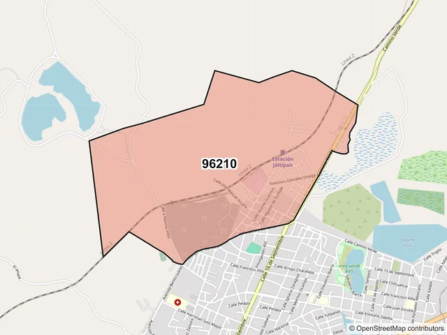 Mapa del código postal 96210, Jáltipan, Veracruz de Ignacio de la Llave
