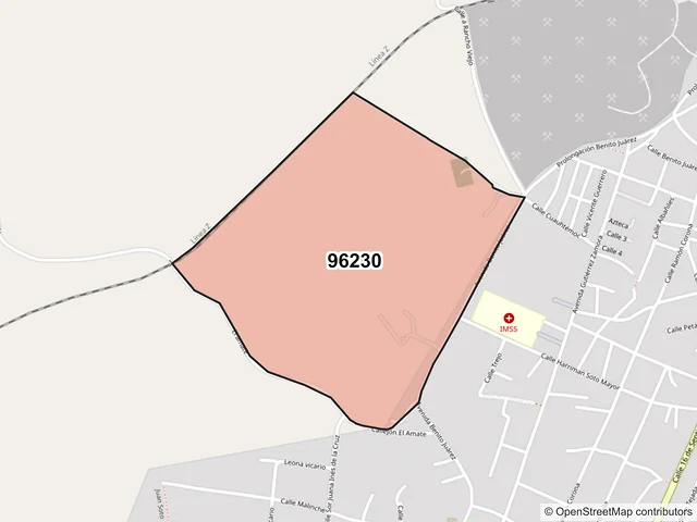 Mapa del código postal 96230, Jáltipan, Veracruz de Ignacio de la Llave