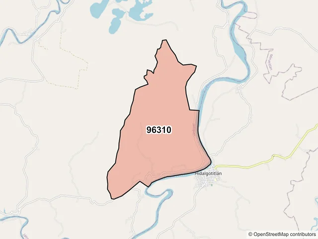Mapa del código postal 96310, Jáltipan, Veracruz de Ignacio de la Llave