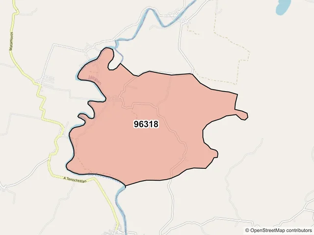 Mapa del código postal 96318, Jáltipan, Veracruz de Ignacio de la Llave