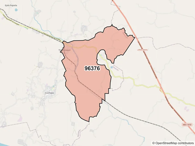 Mapa del código postal 96376, Moloacán, Veracruz de Ignacio de la Llave