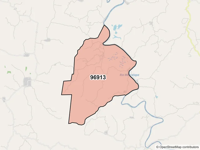 Mapa del código postal 96913, Minatitlán, Veracruz de Ignacio de la Llave