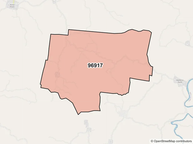 Mapa del código postal 96917, Minatitlán, Veracruz de Ignacio de la Llave