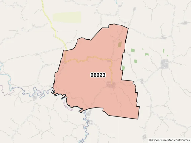 Mapa del código postal 96923, Minatitlán, Veracruz de Ignacio de la Llave