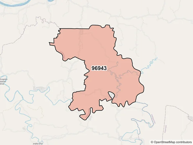 Mapa del código postal 96943, Hidalgotitlán, Veracruz de Ignacio de la Llave
