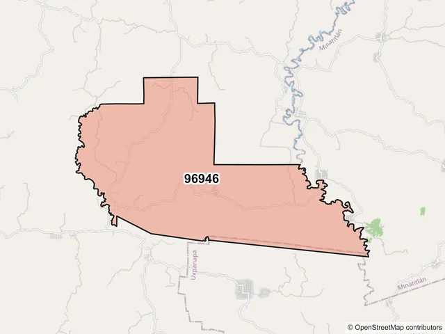 Mapa del código postal 96946, Hidalgotitlán, Veracruz de Ignacio de la Llave