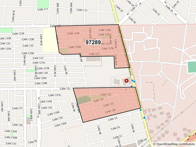 Mapa del código postal 97289, Mérida, Yucatán
