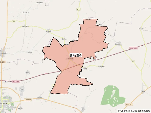 Mapa del código postal 97794, Valladolid, Yucatán