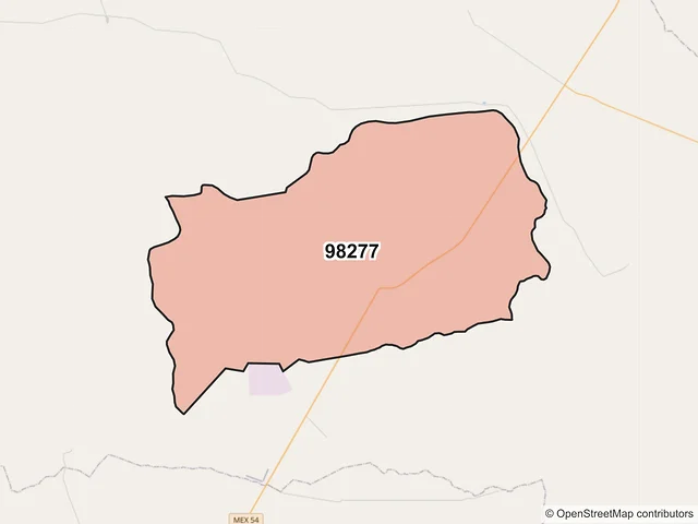 Mapa del código postal 98277, Mazapil, Zacatecas