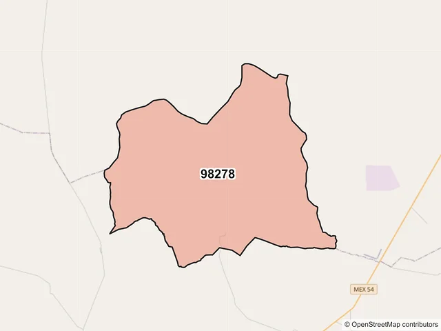 Mapa del código postal 98278, Mazapil, Zacatecas