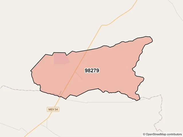 Mapa del código postal 98279, Mazapil, Zacatecas