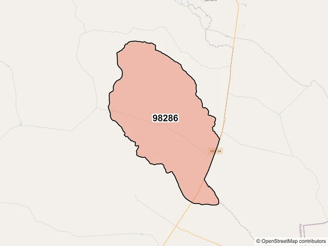 Mapa del código postal 98286, Mazapil, Zacatecas
