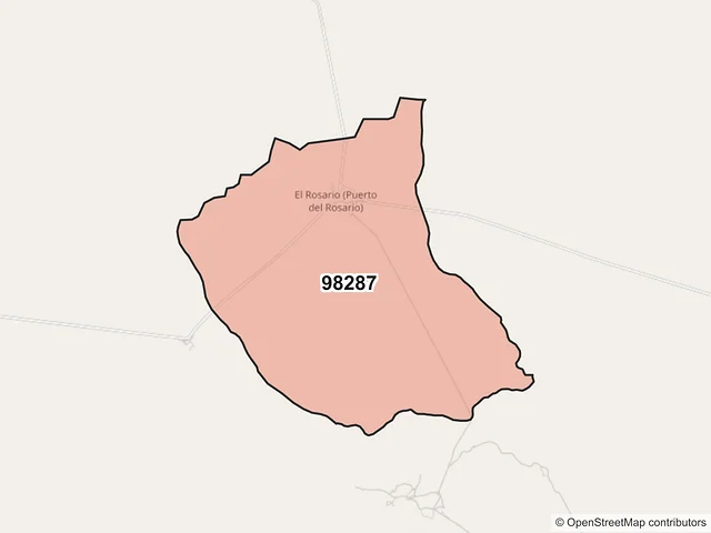 Mapa del código postal 98287, Mazapil, Zacatecas