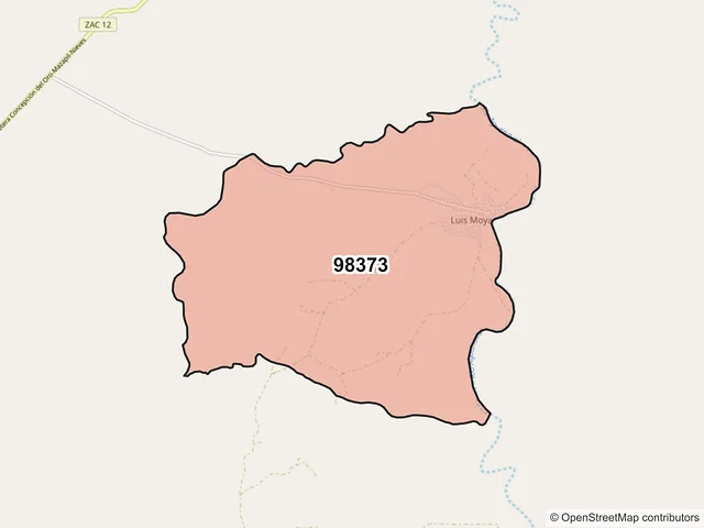 Mapa del código postal 98373, General Francisco R. Murguía, Zacatecas