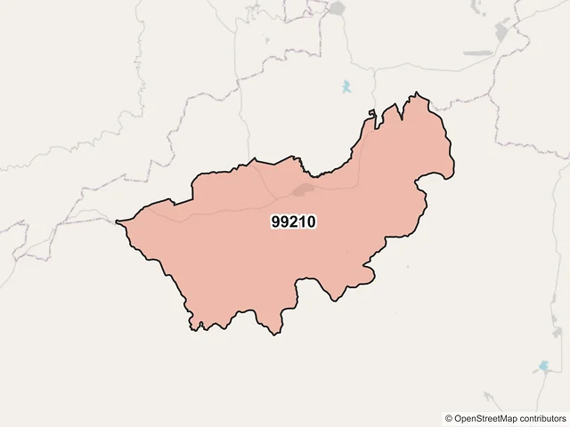 Mapa del código postal 99210, Valparaíso, Zacatecas