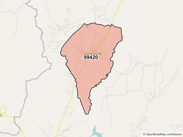 Mapa del código postal 99420, Monte Escobedo, Zacatecas
