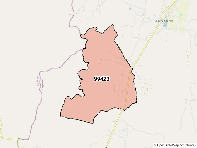 Mapa del código postal 99423, Monte Escobedo, Zacatecas