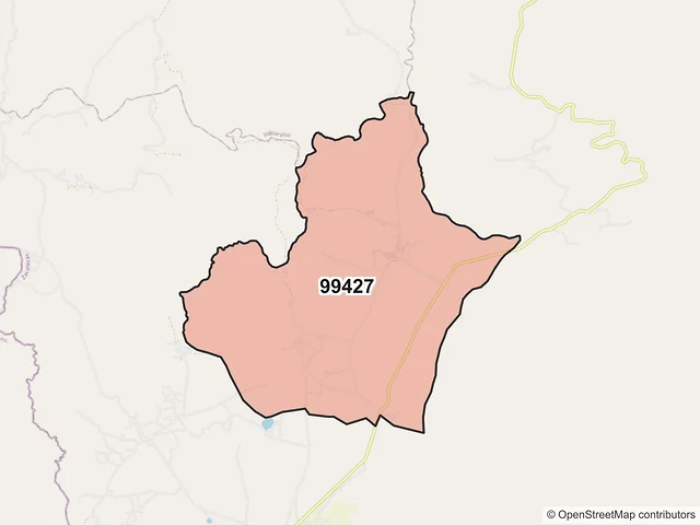 Mapa del código postal 99427, Monte Escobedo, Zacatecas