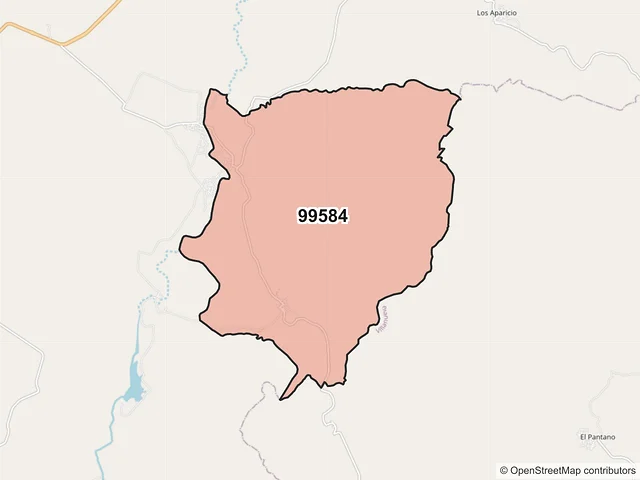 Mapa del código postal 99584, Tepetongo, Zacatecas
